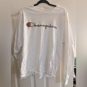 Champion White Crewneck Long Sleeve